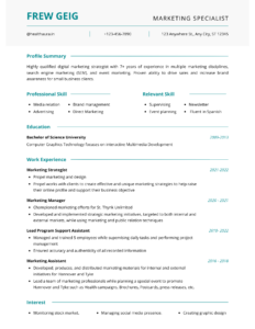 Marketing resume